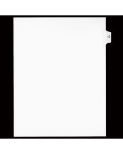 SW Index Tab Dividers White 10th Cut #12