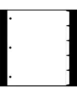 White Copier Tab Dividers 5th cut - Straight, 3 Holes
